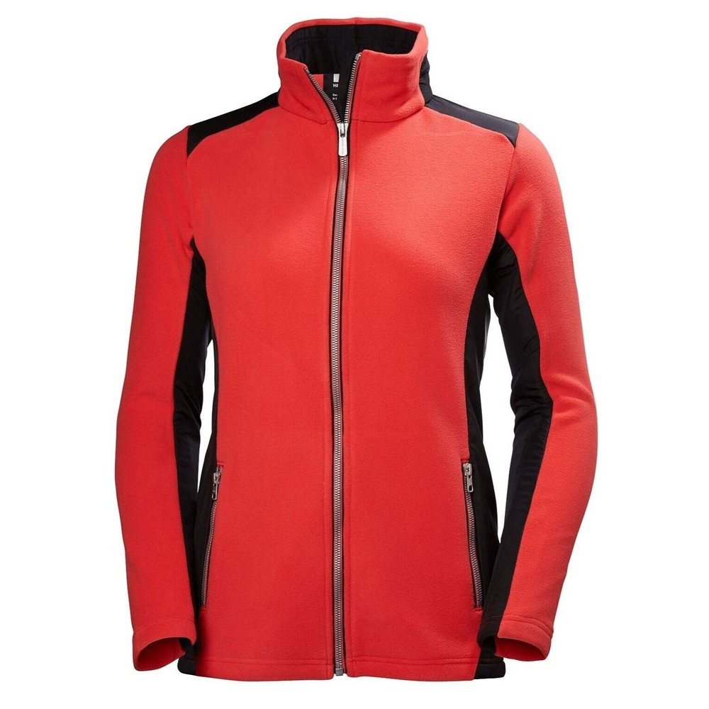 Helly Hansen Womens Crewline Fleece Jacket XS Coral Full Zip Primaloft Water Rep